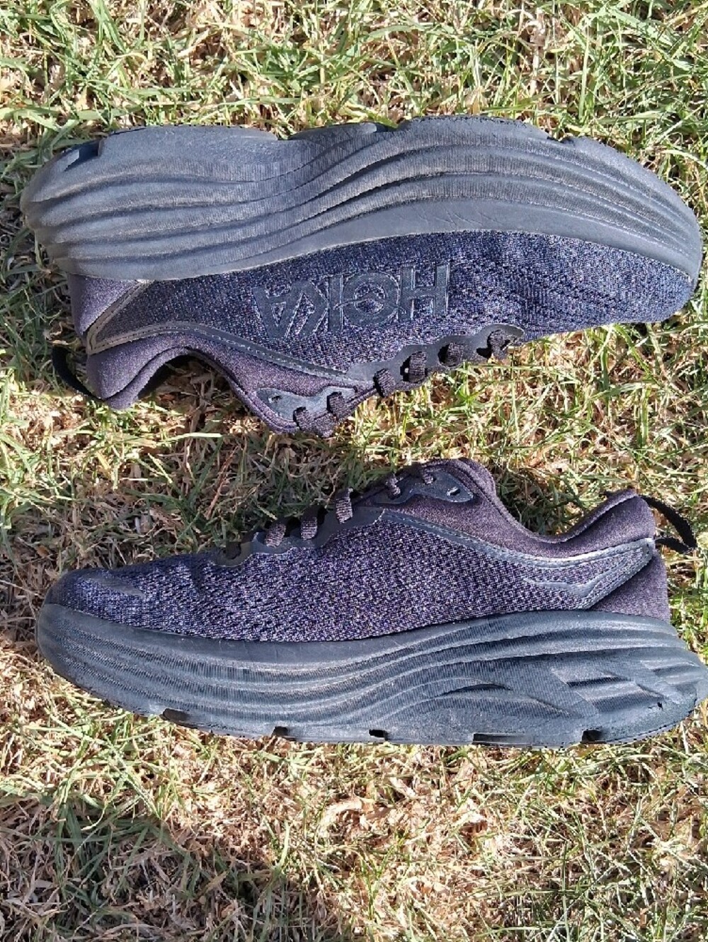 Hoka Bondi 8 Women's/Unisex Plush Navy Running Shoes - Picture 6 of 13